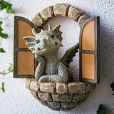 Dragon window garden ornaments resin crafts