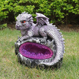 Lovely dragon amethyst garden resin ornament