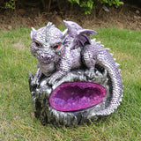 Lovely dragon amethyst garden resin ornament