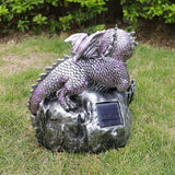 Lovely dragon amethyst garden resin ornament