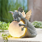 Cute dragon with lights garden resin decorations