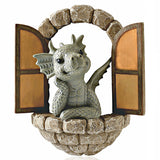 Dragon window garden ornaments resin crafts