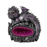 Lovely dragon amethyst garden resin ornament