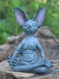 Blue meditating cat garden resin decorative ornaments