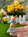 Boxing piglet resin ornament