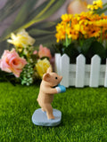 Boxing piglet resin ornament