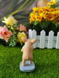 Boxing piglet resin ornament