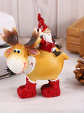 Santa Claus resin ornament with moose