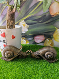 Garden snail resin ornament