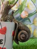 Garden snail resin ornament