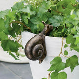 Garden snail resin ornament