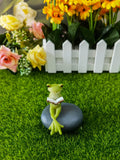 Little frog reading a book resin ornaments