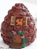 Pinecone house resin garden ornament