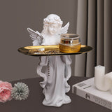 Praying girl angel tray storage ornament